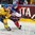 MINSK, BELARUS - MAY 25: Sweden's Erik Gustafsson #29 and Jakub Klepis #20 of the Czech Republic battle for the puck during bronze medal game action at the 2014 IIHF Ice Hockey World Championship. (Photo by Andre Ringuette/HHOF-IIHF Images)
